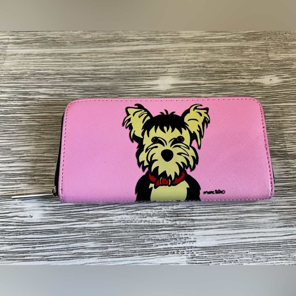 Marc Tetro Playful Pink Dog Print Wallet
